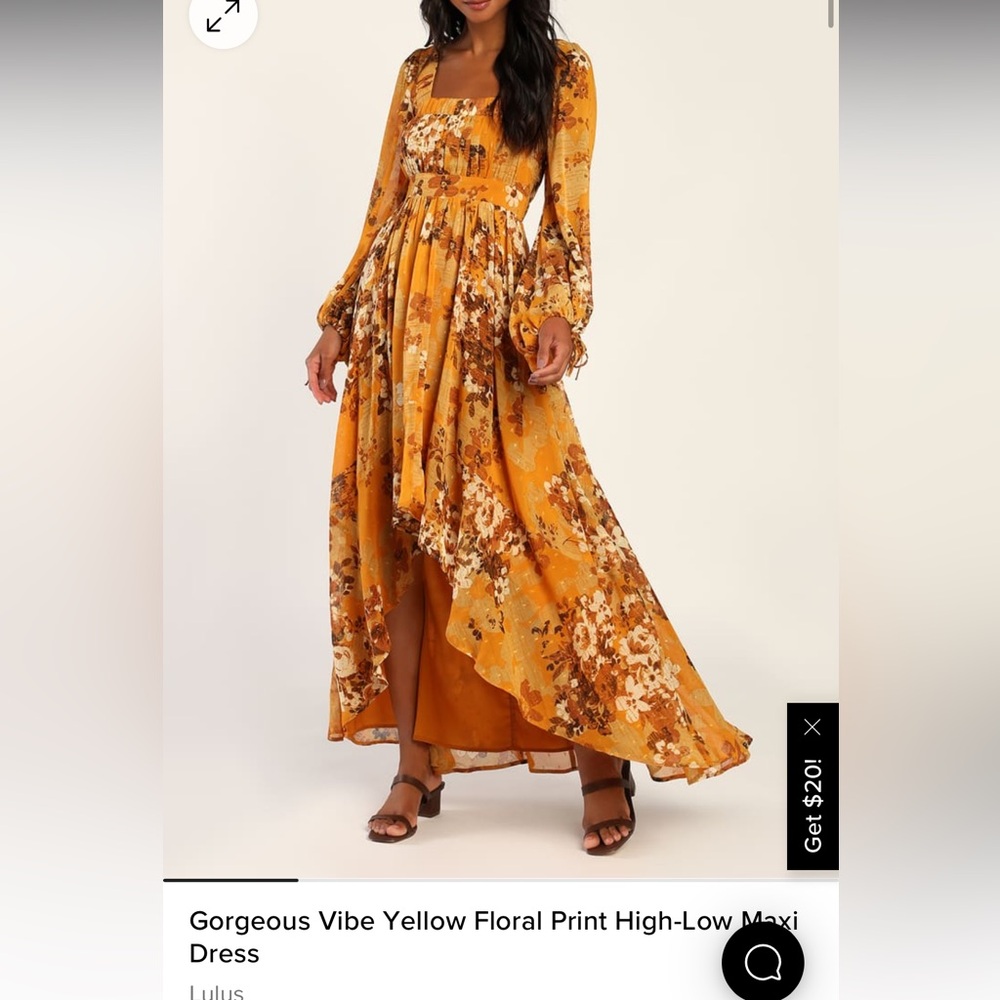 Lulus yellow floral dress